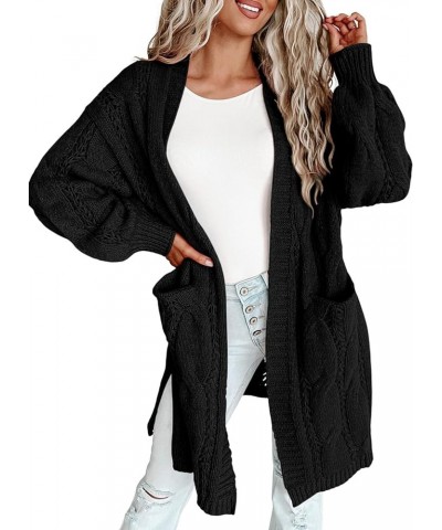 Long Cardigans for Women Open Front Long Sleeves Lightweight Fall Sweaters with Pockets Black $18.48 Sweaters