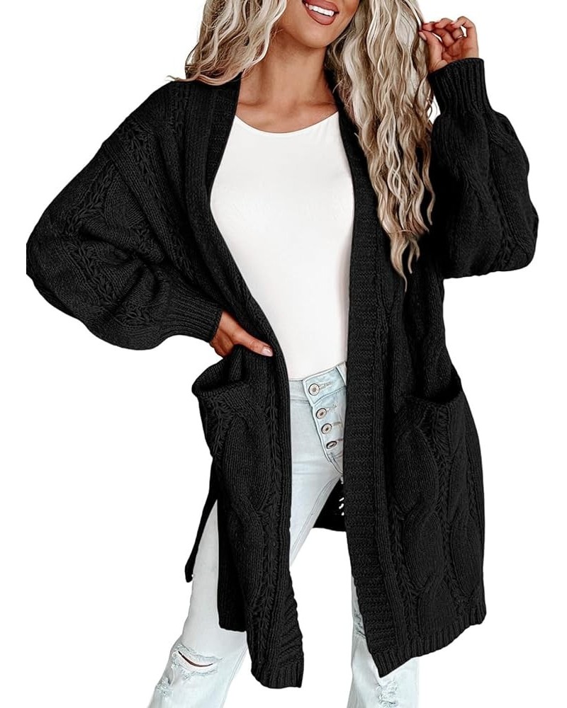 Long Cardigans for Women Open Front Long Sleeves Lightweight Fall Sweaters with Pockets Black $18.48 Sweaters