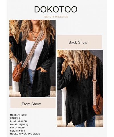 Long Cardigans for Women Open Front Long Sleeves Lightweight Fall Sweaters with Pockets Black $18.48 Sweaters