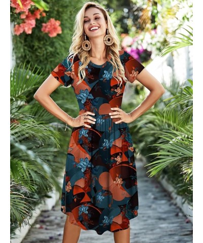 2024 Women's Summer Pockets Teacher Work Casual Midi Dresses A-multicoloured $20.90 Dresses