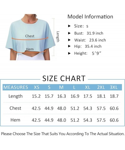 Women's Workout Crop Tops Short Sleeve Boxy Oversized T-Shirts with Pockets Heather Grey $13.43 T-Shirts