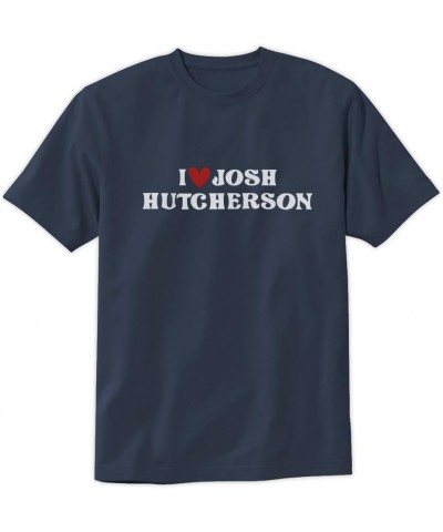 I Love Josh Hutcherson T-Shirt I Heart Josh Hutcherson Unisex Design Tee Short Sleeve Unisex Shirt Dark Blue 1 $12.74 Tops