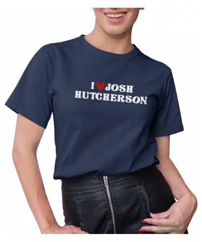 I Love Josh Hutcherson T-Shirt I Heart Josh Hutcherson Unisex Design Tee Short Sleeve Unisex Shirt Dark Blue 1 $12.74 Tops