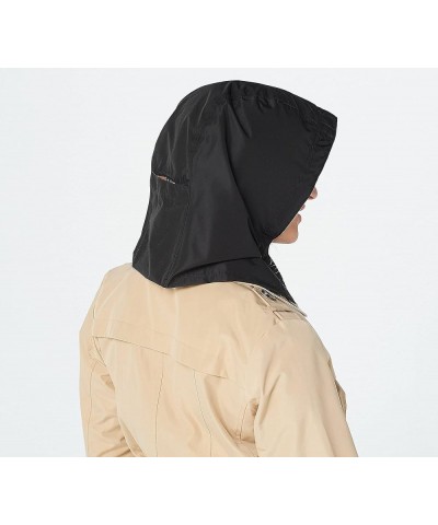 Packable Rain Hood With Chiffon Scarf Water Resistant Rain Bonnet - Black Taupe Dot $13.50 Coats