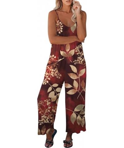 Fashion Womens G Women's V neck Sleeveless Jumpsuit with Long Pants Casual Overall Pant Suits for Women New-1-red $8.45 Jeans