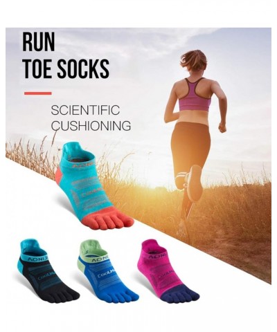 Toe Socks for Men and Women High Performance Athletic Running Five Finger Ankle Socks E4801 3 Pairs/Black, Lake Blue, Blue $1...