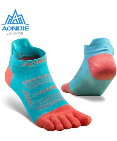 Toe Socks for Men and Women High Performance Athletic Running Five Finger Ankle Socks E4801 3 Pairs/Black, Lake Blue, Blue $1...