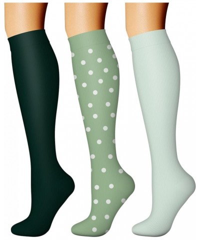 Compression Socks for Women & Men Circulation (3 Pairs) 15-20 mmHg is Best Support for Athletic Running Cycling 34 Dark Green...