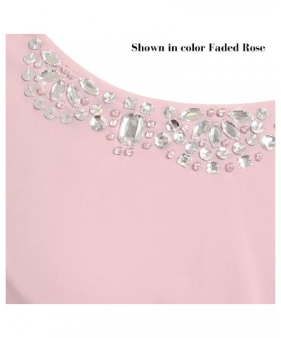 Women's Plus Size Chiffon Tier Jacket Dress with Beaded Neckline Faded Rose Tier $42.40 Dresses