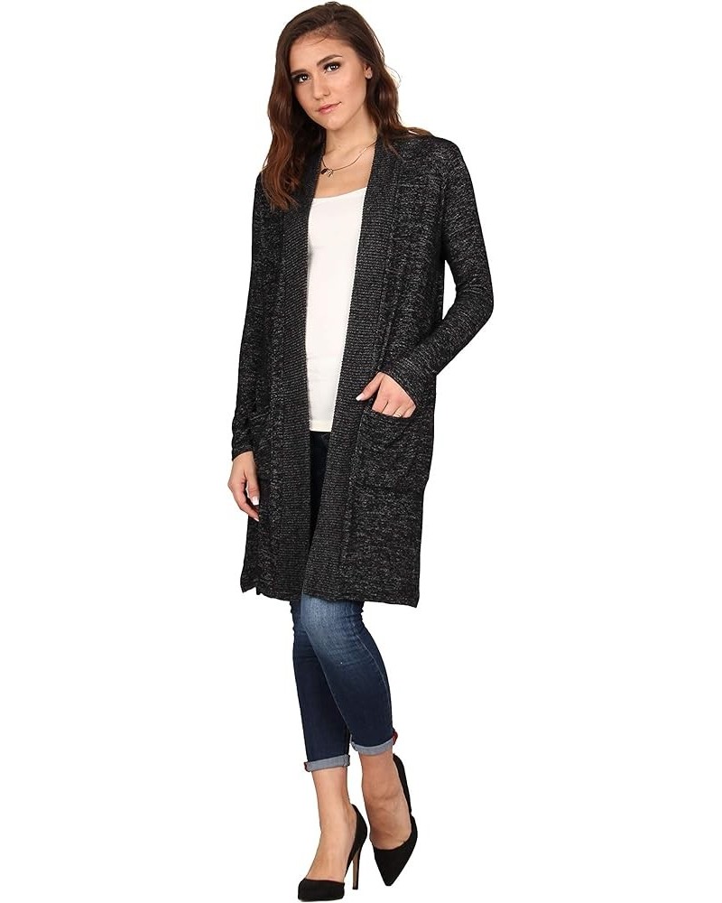 Women's Open Front Pocket Cardigan, Lightweight Casual Super Soft Stretchable Cozy Material Black $12.23 Sweaters