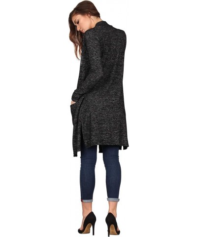 Women's Open Front Pocket Cardigan, Lightweight Casual Super Soft Stretchable Cozy Material Black $12.23 Sweaters