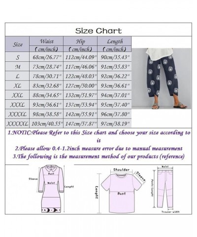 Women's Cotton Linen Capri Pants with Pockets Casual High Waist Wide Leg Trousers Trendy Y2K Pants S-5XL White $14.10 Pants