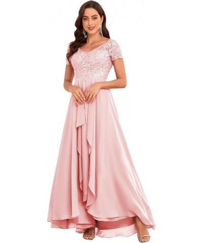 Women's Lace Applique Mother of The Bride Dresses for Wedding Long Formal Evening Party Gown Blush Pink $34.00 Dresses