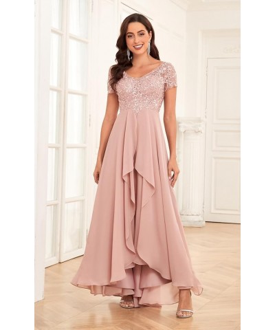 Women's Lace Applique Mother of The Bride Dresses for Wedding Long Formal Evening Party Gown Blush Pink $34.00 Dresses