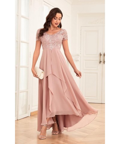 Women's Lace Applique Mother of The Bride Dresses for Wedding Long Formal Evening Party Gown Blush Pink $34.00 Dresses