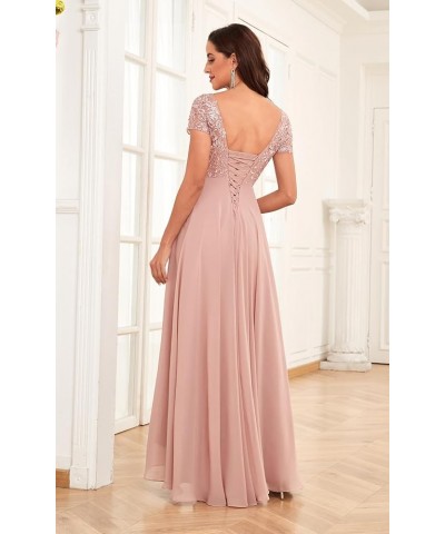 Women's Lace Applique Mother of The Bride Dresses for Wedding Long Formal Evening Party Gown Blush Pink $34.00 Dresses