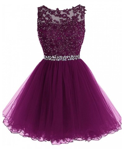 Women's Short Tulle Homecoming Dress Lace Cocktail Prom Graduation Gowns Grape $32.25 Dresses