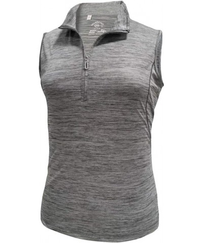 Women's Melange Jersey Performance Sport Top Sleeveless 2363 Gray $11.00 Jerseys