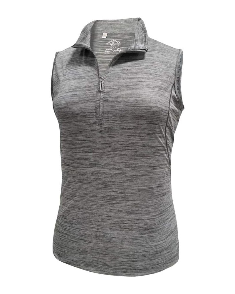 Women's Melange Jersey Performance Sport Top Sleeveless 2363 Gray $11.00 Jerseys