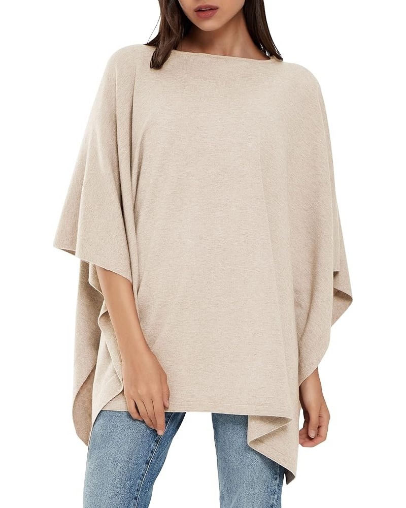 Womens Pullover Poncho Sweater Cashmere Feel Shawl Loose Fitting Ponchos Wraps Baggy Tops for Fall Winter Barley Twist $20.99...