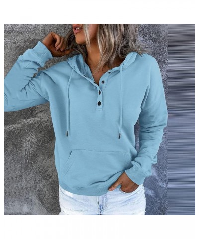 Hooded Long Drawstring Pocket For Womens Sleeve Down Hoodies Neck Sweatshirts Pullover Long Zip Sweatshirt Hoodie Blue-f $10....