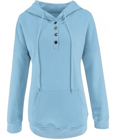 Hooded Long Drawstring Pocket For Womens Sleeve Down Hoodies Neck Sweatshirts Pullover Long Zip Sweatshirt Hoodie Blue-f $10....