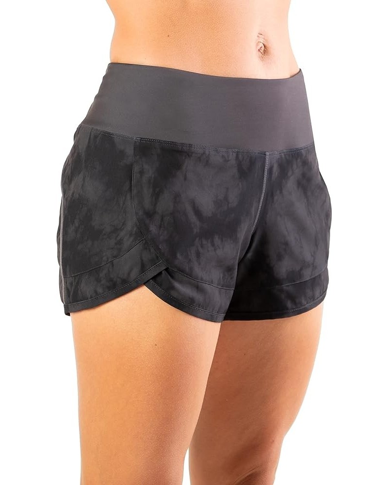 Womens 3" Lightweight Running WOD Volleyball Shorts Workout Mesh Liner Zip Pocket Grey Riptide $15.80 Activewear