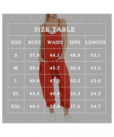 Jumpsuits for Women Sleeveless Summer Loose Rompers Adjustable Spaghetti Straps Baggy Overalls Jumpers with Pockets Orange $1...