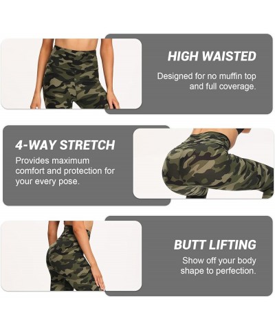 High Waisted Leggings for Women - Soft Opaque Slim Tummy Control Printed Pants for Running Cycling Yoga A-1camo $12.68 Pants