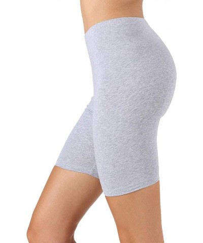 Womens Stretchy Cotton Spandex Biker Running Shorts Bermuda Leggings Heather Grey $9.66 Activewear