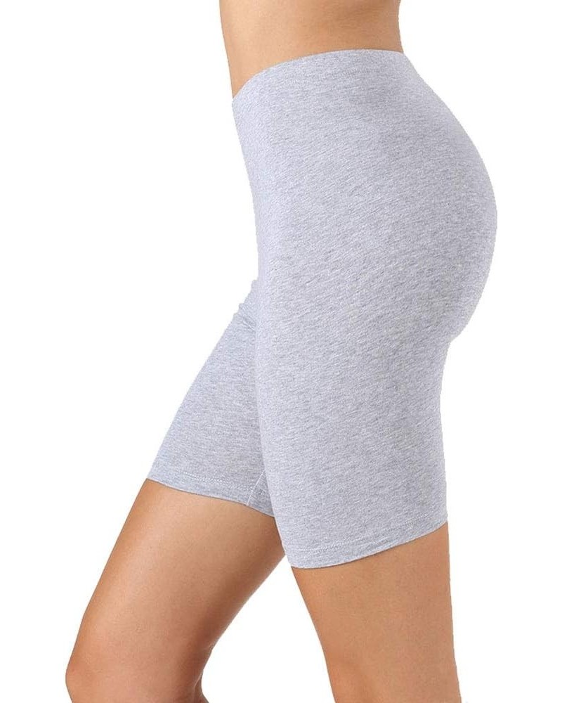 Womens Stretchy Cotton Spandex Biker Running Shorts Bermuda Leggings Heather Grey $9.66 Activewear