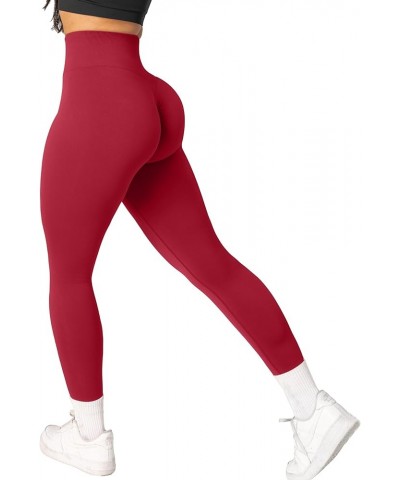 Women Scrunch Butt Lifting Leggings Seamless High Waisted Workout Yoga Pants 2-red $9.32 Activewear