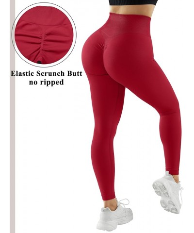 Women Scrunch Butt Lifting Leggings Seamless High Waisted Workout Yoga Pants 2-red $9.32 Activewear