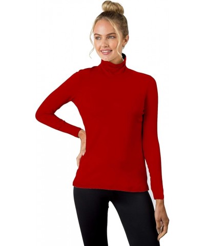 A’nue Miami Women’s Classic Turtleneck, Long Sleeve Basic Shirt Red $44.85 Blouses