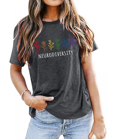 Autism Awareness T Shirt Women Special Education Teacher Shirt Neurodiversity Graphic Tee Inspirational Short Sleeve Tee Top ...