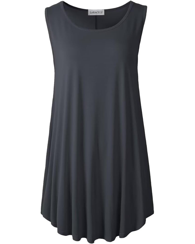 Tank Tops for Women Plus Size Sleevelss Tunic Casual Summer Clothes Swing Shirts for Leggings Deep Gray $11.60 Tanks