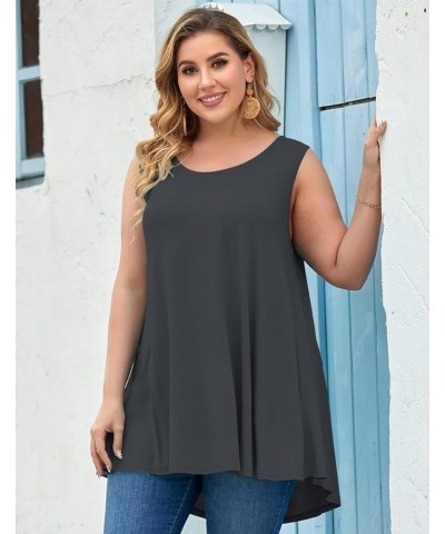 Tank Tops for Women Plus Size Sleevelss Tunic Casual Summer Clothes Swing Shirts for Leggings Deep Gray $11.60 Tanks