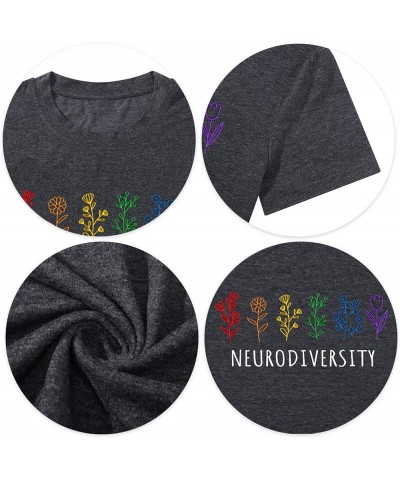 Autism Awareness T Shirt Women Special Education Teacher Shirt Neurodiversity Graphic Tee Inspirational Short Sleeve Tee Top ...