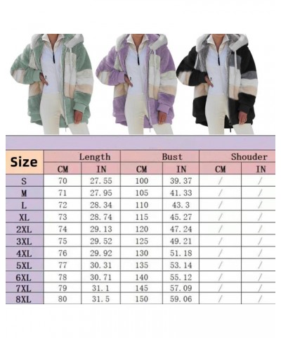 Womens Contrasting Lamb Wool Padded Coat, Winter Windproof Fuzzy Fleece Jacket Hooded Blue $20.57 Jackets