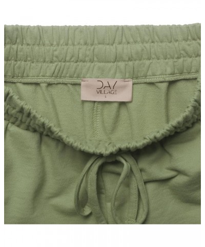 Women's French Terry Drawstring Elastic High Waist Shorts Light Olive $10.99 Activewear