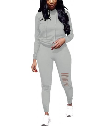 Women's Two Piece Outfits Casual Long Sleeve Pant Sets… 6442 Gray $15.12 Activewear