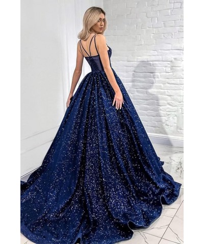 A-Line Glitter Prom Dresses Ball Gowns Princess Evening Gown Sparkly Quinceanera Dress Grey $42.77 Dresses