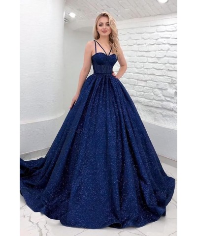 A-Line Glitter Prom Dresses Ball Gowns Princess Evening Gown Sparkly Quinceanera Dress Grey $42.77 Dresses