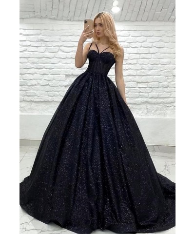 A-Line Glitter Prom Dresses Ball Gowns Princess Evening Gown Sparkly Quinceanera Dress Grey $42.77 Dresses