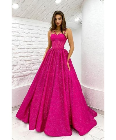 A-Line Glitter Prom Dresses Ball Gowns Princess Evening Gown Sparkly Quinceanera Dress Grey $42.77 Dresses