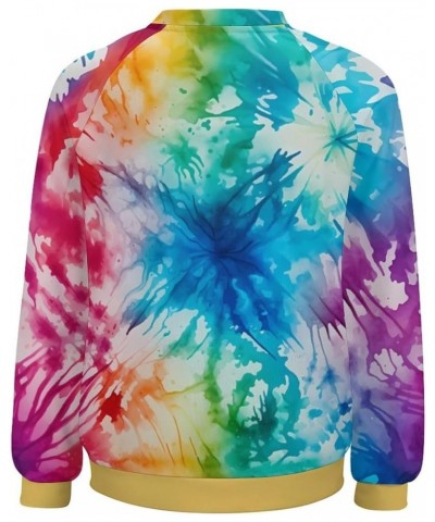 Womens Tie Dye Hoodie Colorful Spiral Pattern Long Sleeve Round Neck Pullover Tops Vintage Stripe Sweatshirt Tie-dye-04 $20.0...