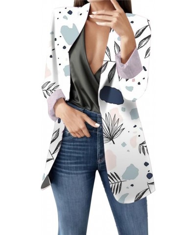 Womens Blazers for Work Casual Dressy Floral Printed Long Sleeve Business Jackets Blazer 03 Blue $12.00 Hoodies & Sweatshirts