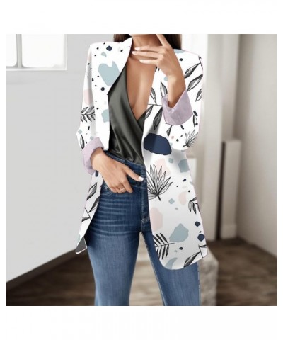 Womens Blazers for Work Casual Dressy Floral Printed Long Sleeve Business Jackets Blazer 03 Blue $12.00 Hoodies & Sweatshirts