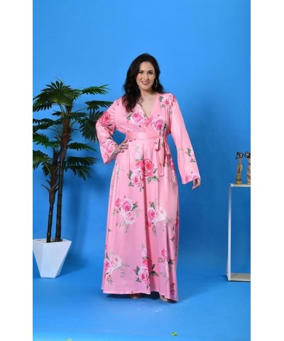 New Plus Size Dresses for Curvy Women, Long Maxi Clothes Party Casual V-Neck 3/4 Sleeve Dress,Ture to Size. Blue+red $14.28 D...