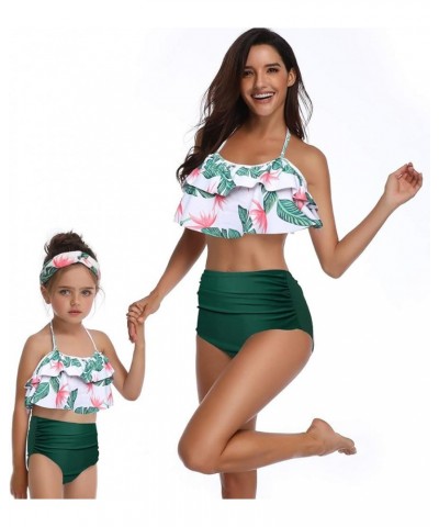 Girls Kids Swimsuit Two Pieces Bikini Set Ruffle Falbala Swimwear Bathing Suits Leaves + Green $10.12 Others